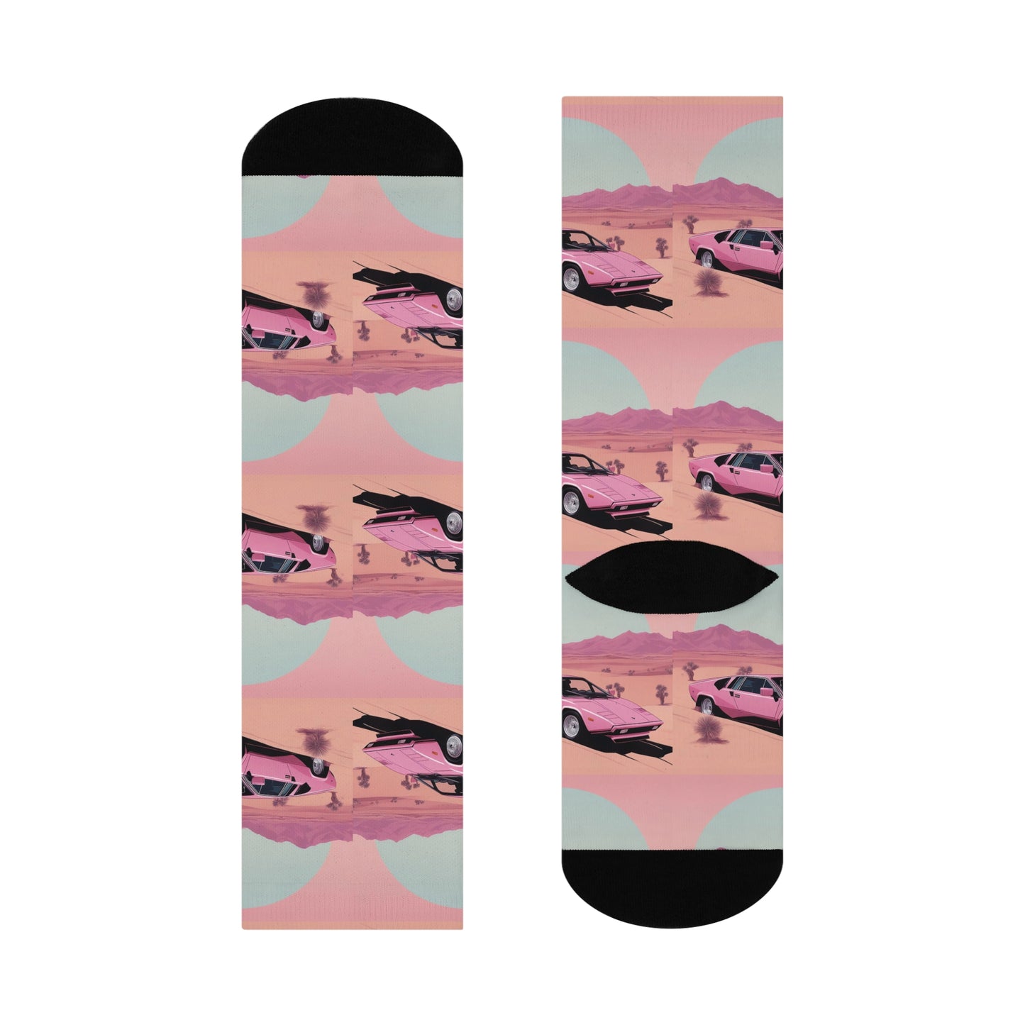 Crew Socks with Retro Print: Arch Desert [TEDDY]