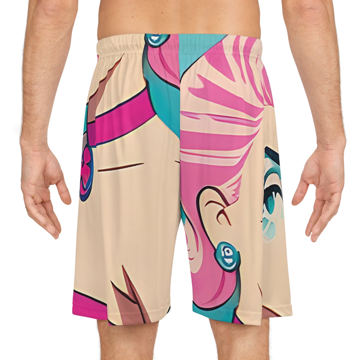 Basketball Shorts with Retro Print: Water Pin-Up [TEDDY]