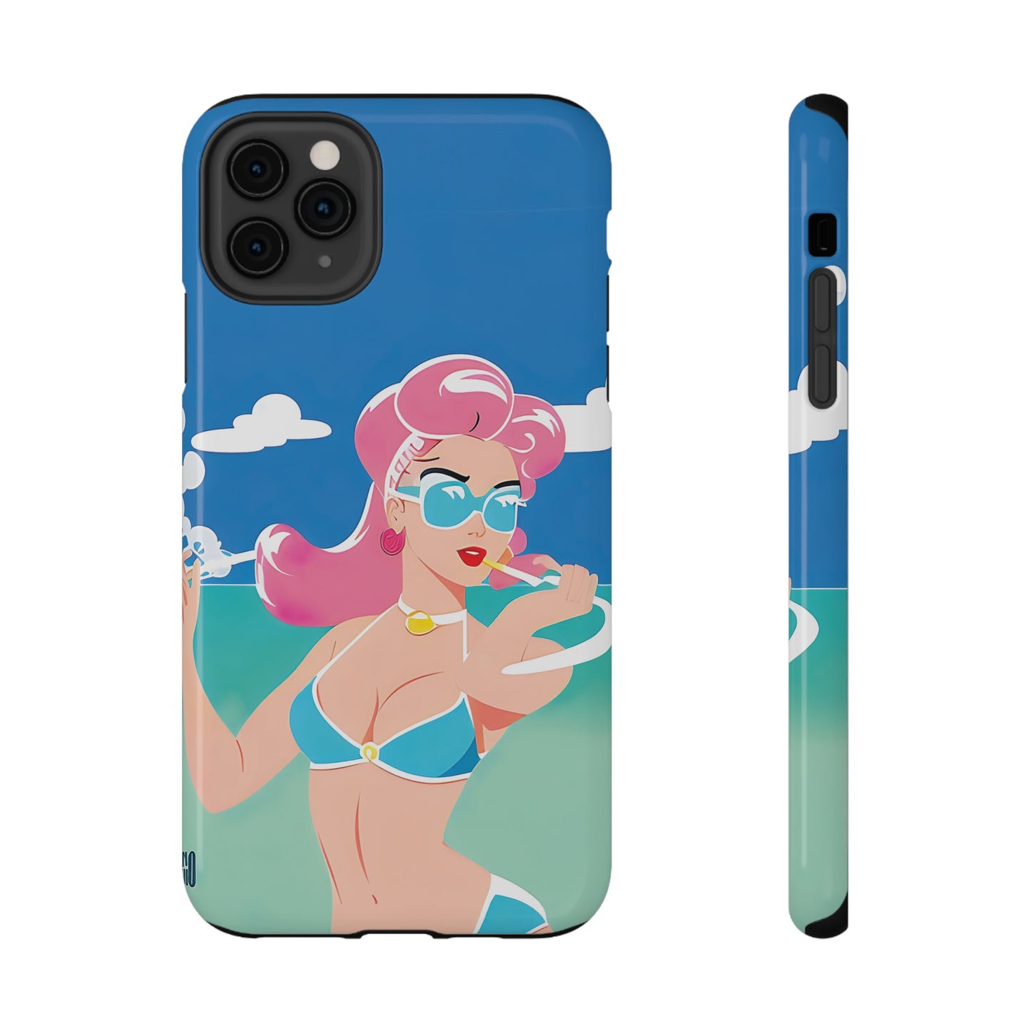 Impact-Resistant Phone Case with Art Deco Pin-Up [TEDDY]