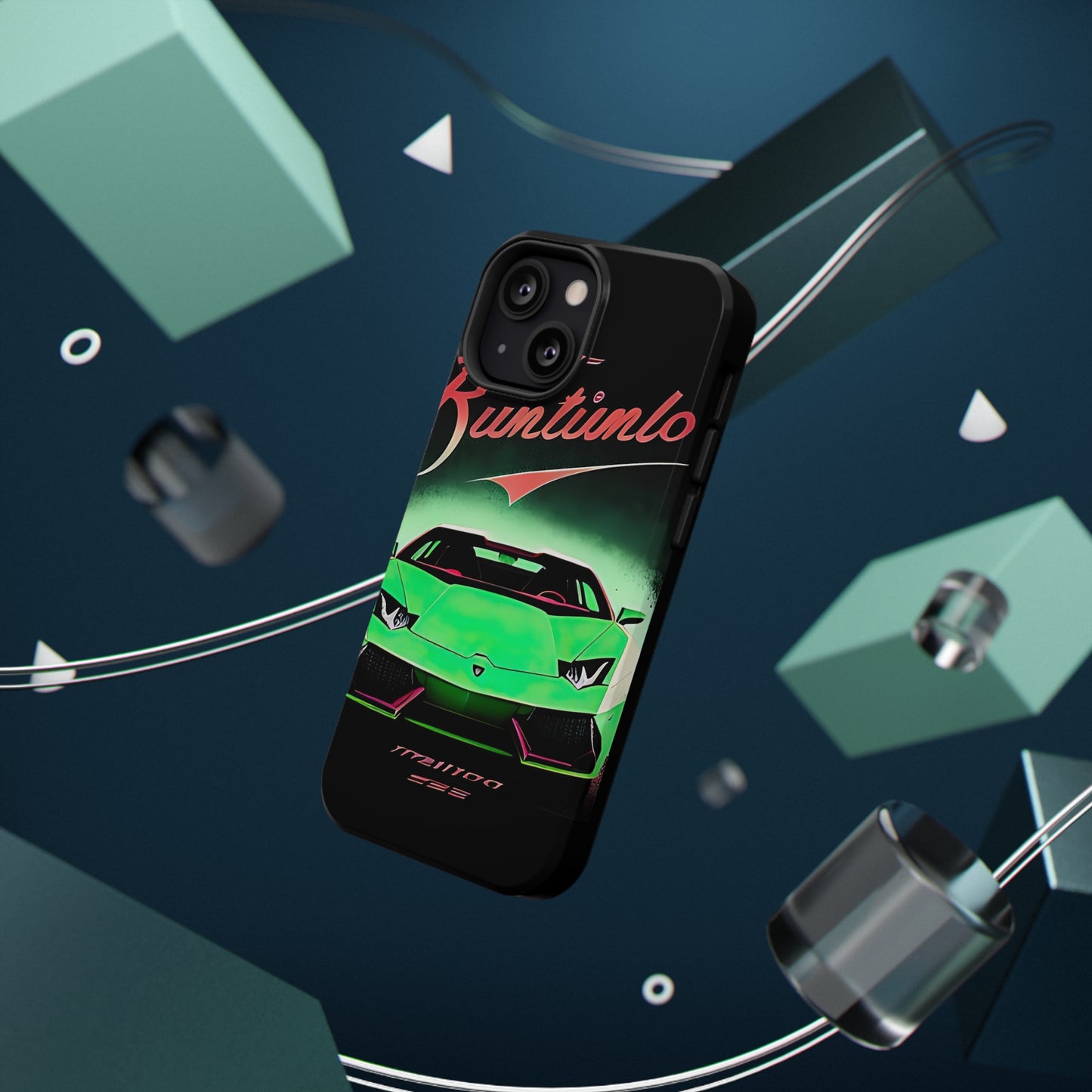 Impact-Resistant Phone Case with Green Lambo [TEDDY]