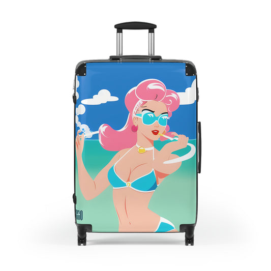 Suitcase with Retro Print: 
Art Deco Pin-Up [TEDDY]