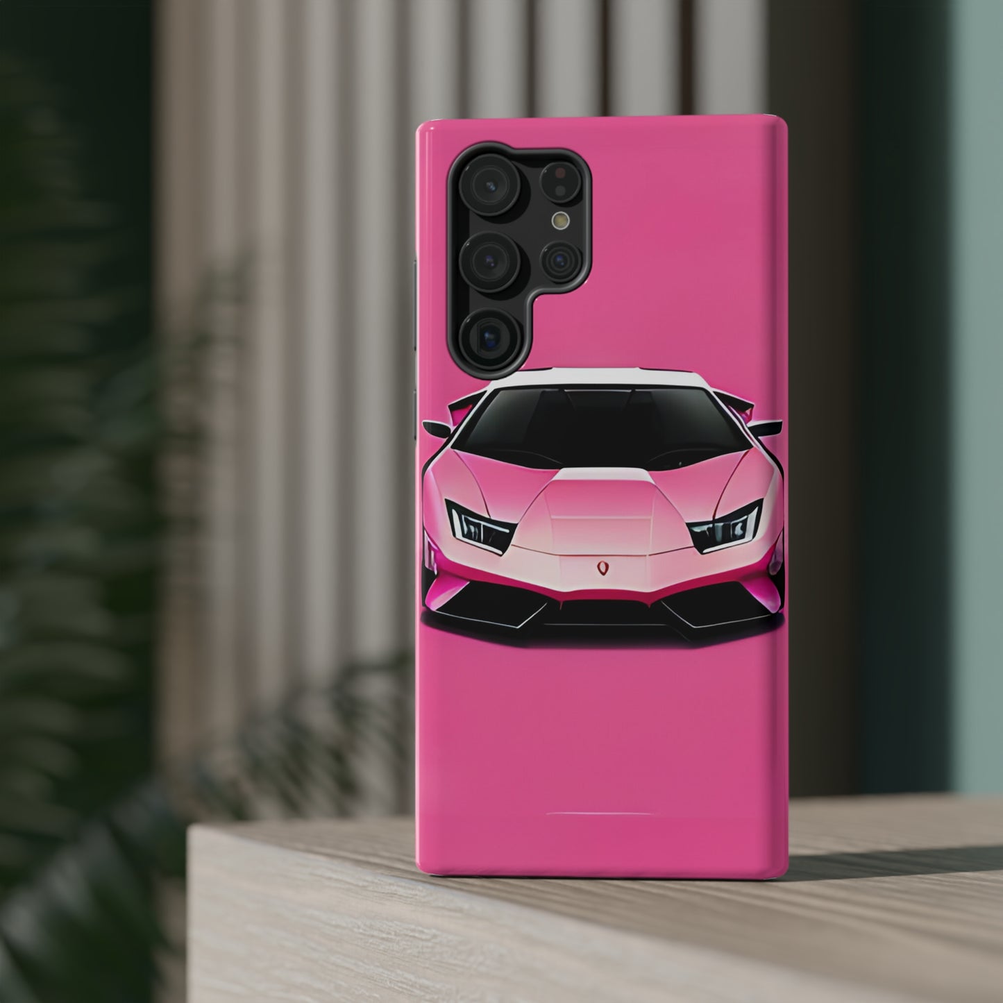 Impact-Resistant Phone Case with Pink Lambo [TEDDY]