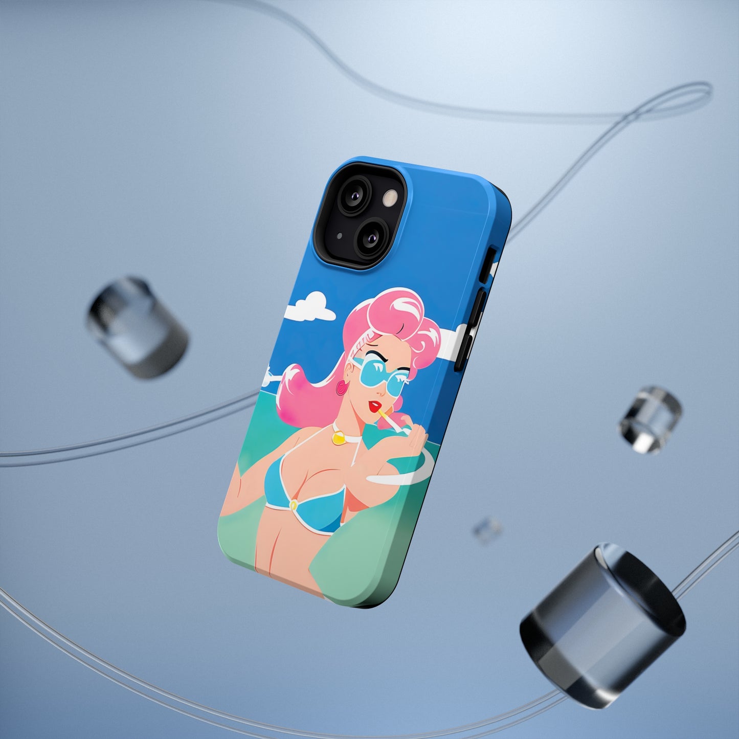 Impact-Resistant Phone Case with Art Deco Pin-Up [TEDDY]