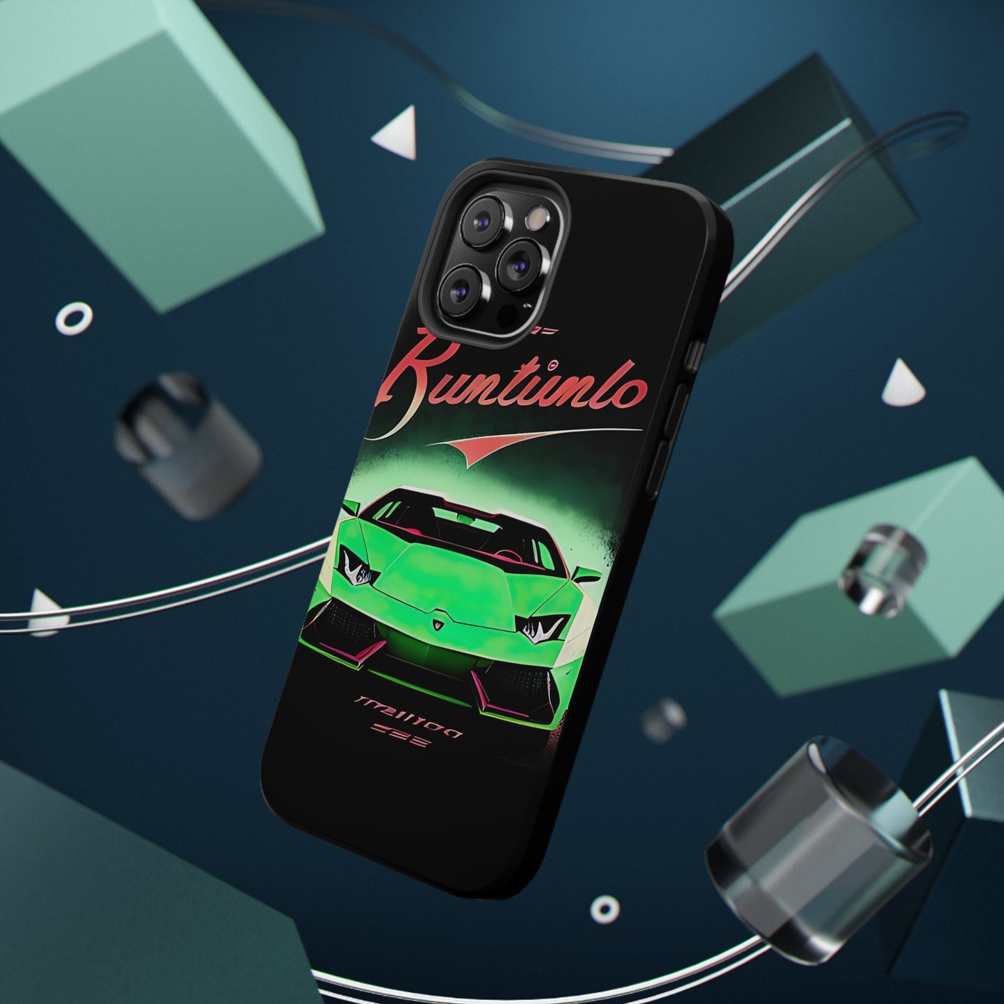 Impact-Resistant Phone Case with Green Lambo [TEDDY]