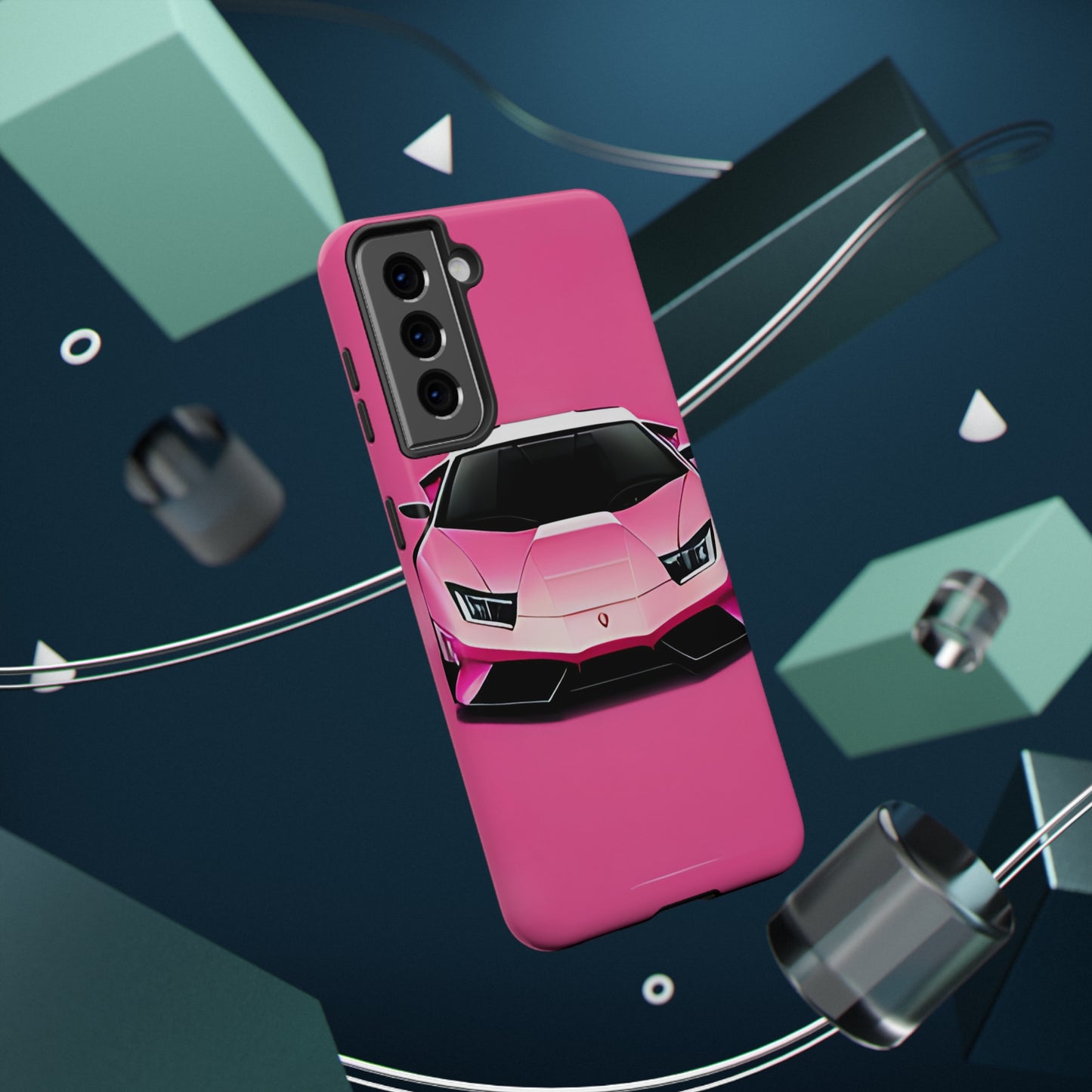 Impact-Resistant Phone Case with Pink Lambo [TEDDY]