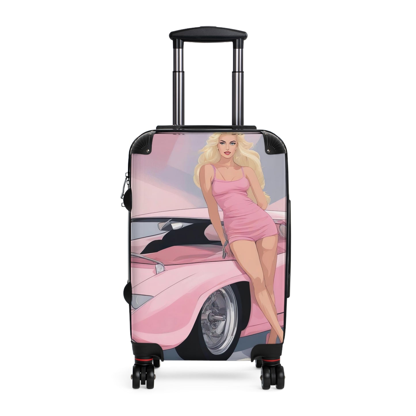 Suitcase with Retro Print: Barbie Illustration [TEDDY]