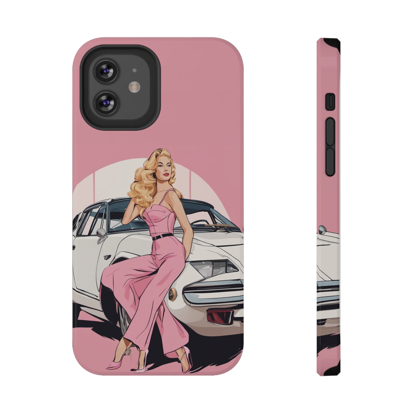 Impact-Resistant Phone Case with Pink Arch Pin-Up [TEDDY]