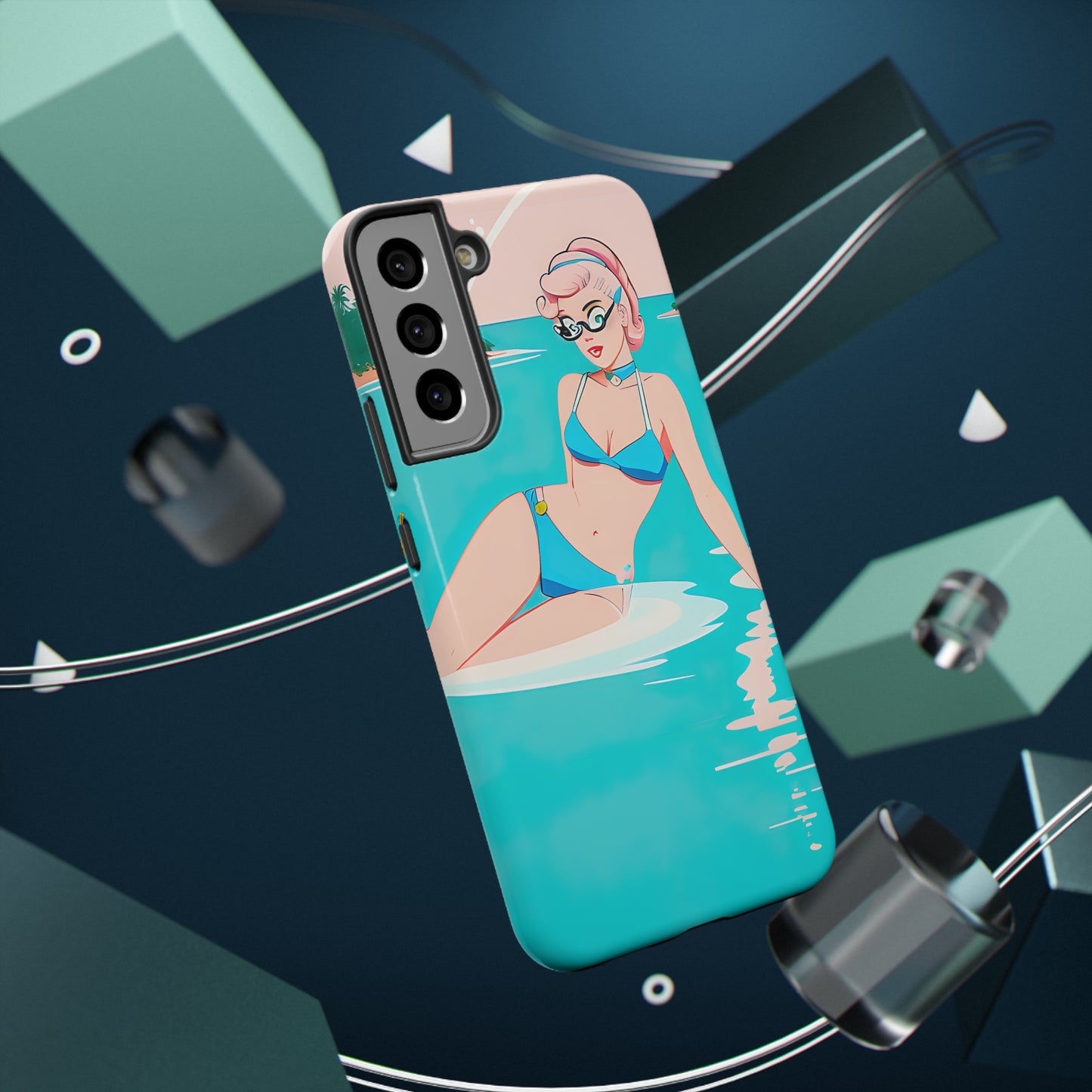 Impact-Resistant Phone Case with Shoreside Pin-Up [TEDDY]