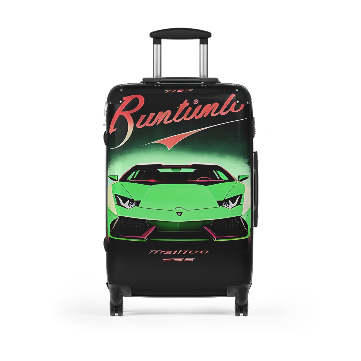 Suitcase with Retro Print: Green Lambo [TEDDY]