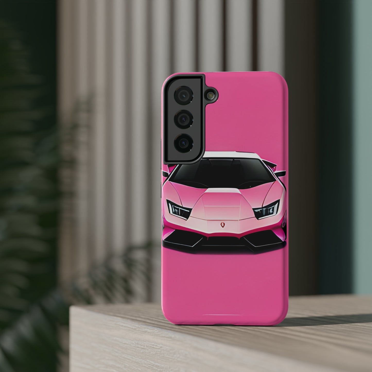 Impact-Resistant Phone Case with Pink Lambo [TEDDY]