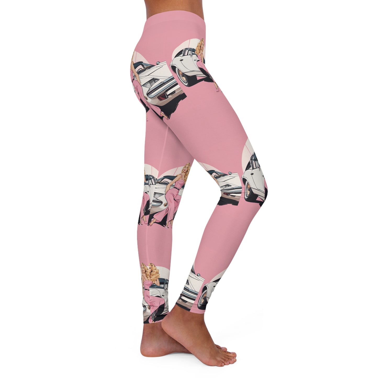 Spandex Leggings with Retro Print: Desert Sunset [TEDDY]