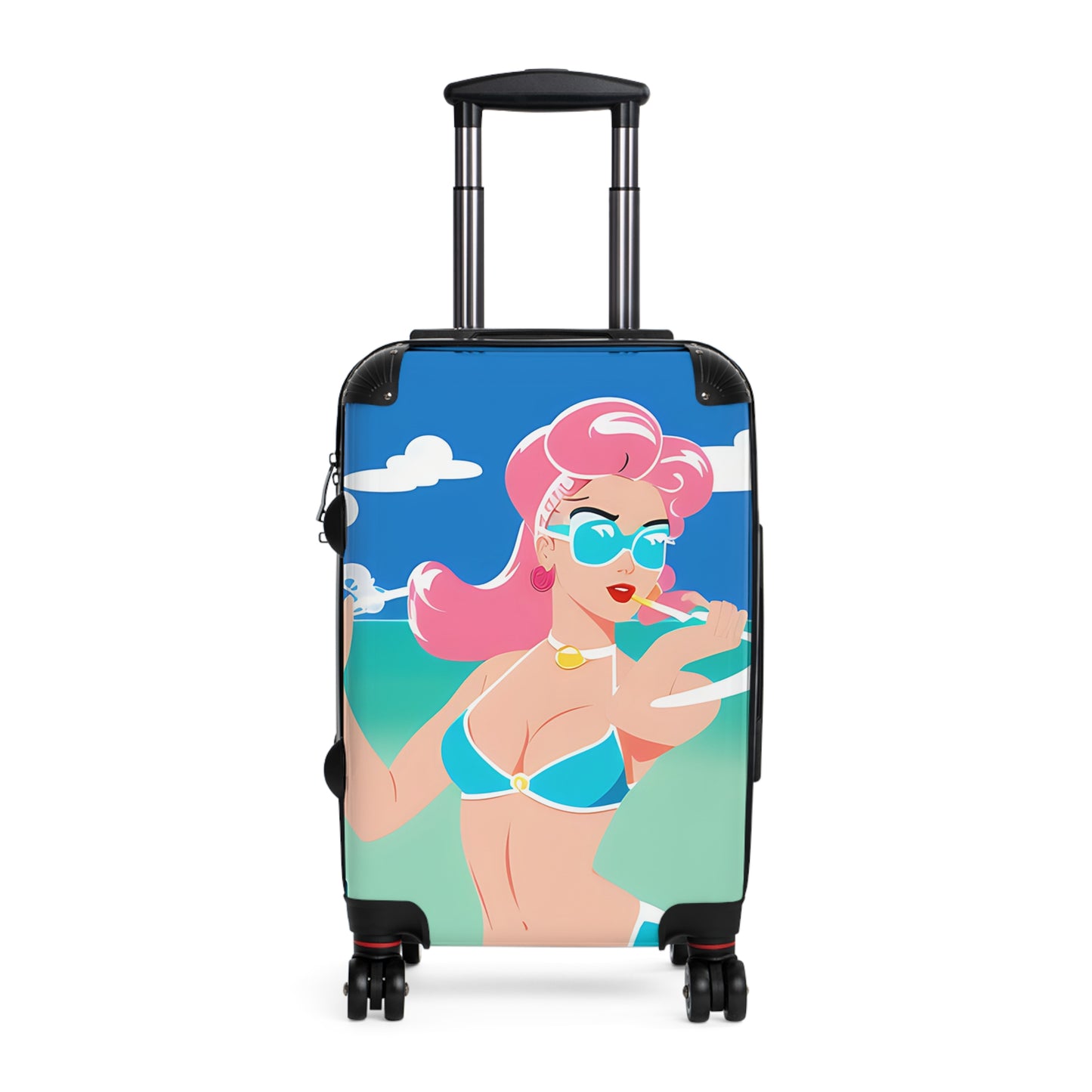 Suitcase with Retro Print: 
Art Deco Pin-Up [TEDDY]