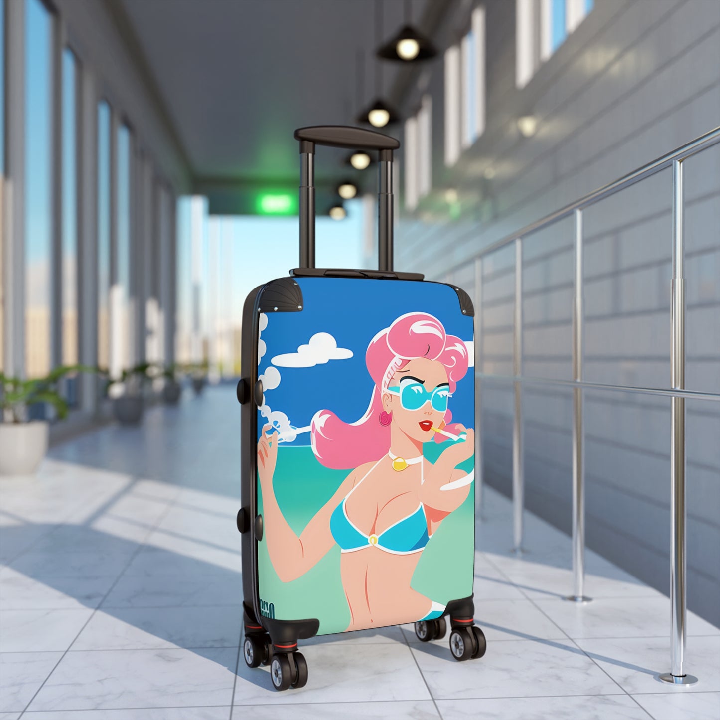 Suitcase with Retro Print: 
Art Deco Pin-Up [TEDDY]