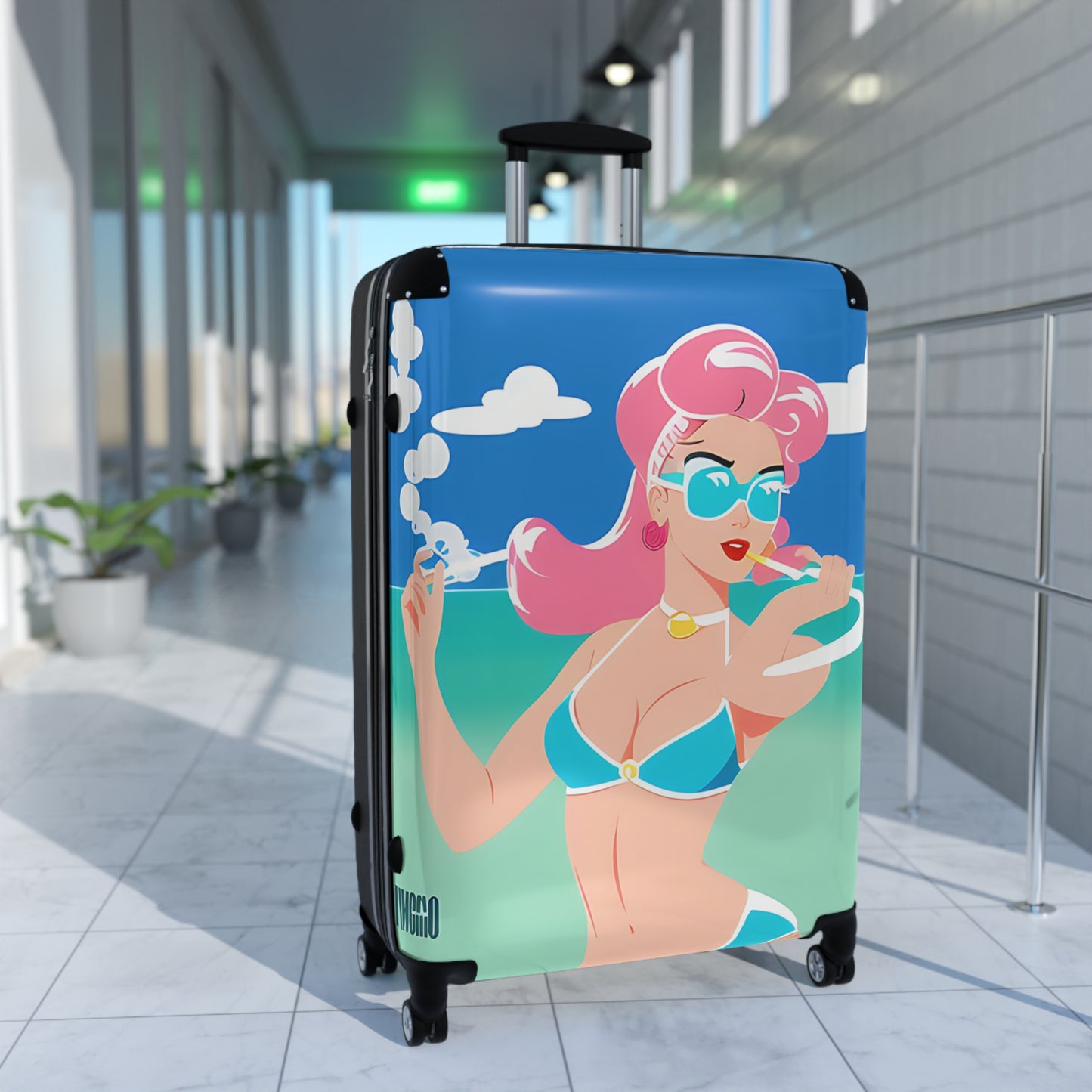 Suitcase with Retro Print: 
Art Deco Pin-Up [TEDDY]