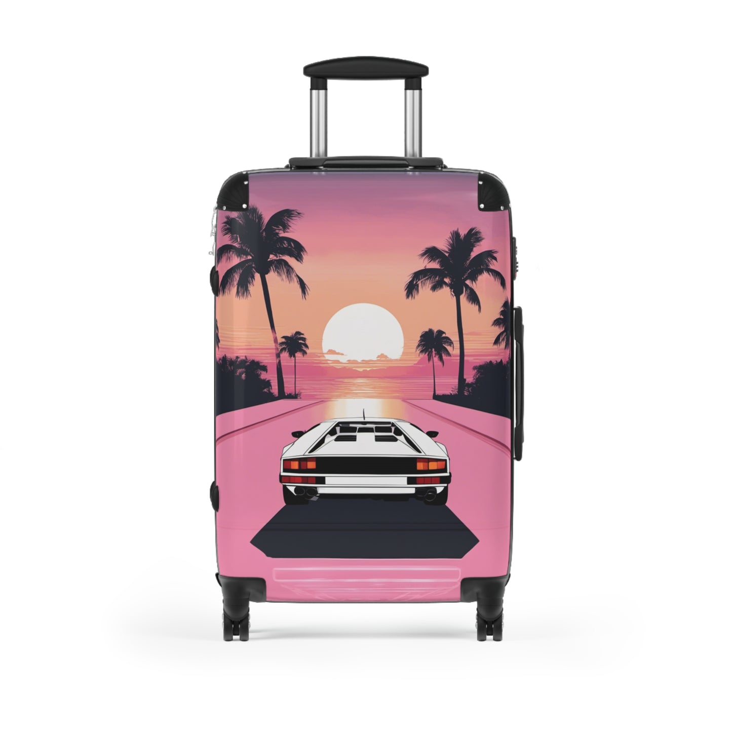 Suitcase with Retro Print: 
White Lambo Sunset [TEDDY]