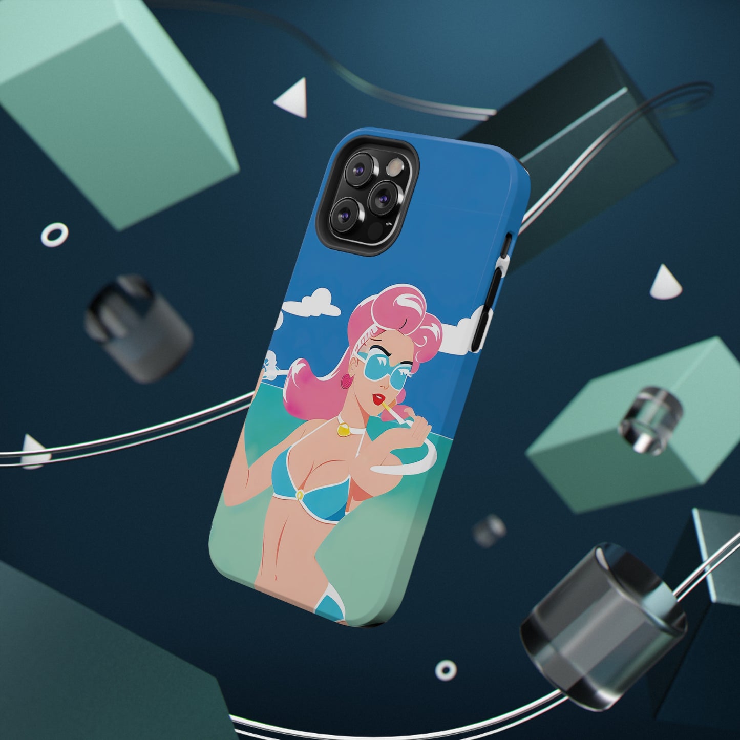 Impact-Resistant Phone Case with Art Deco Pin-Up [TEDDY]