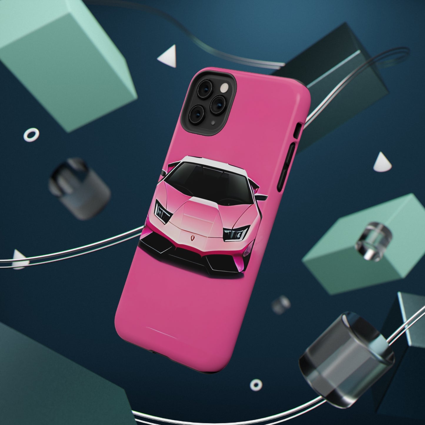 Impact-Resistant Phone Case with Pink Lambo [TEDDY]