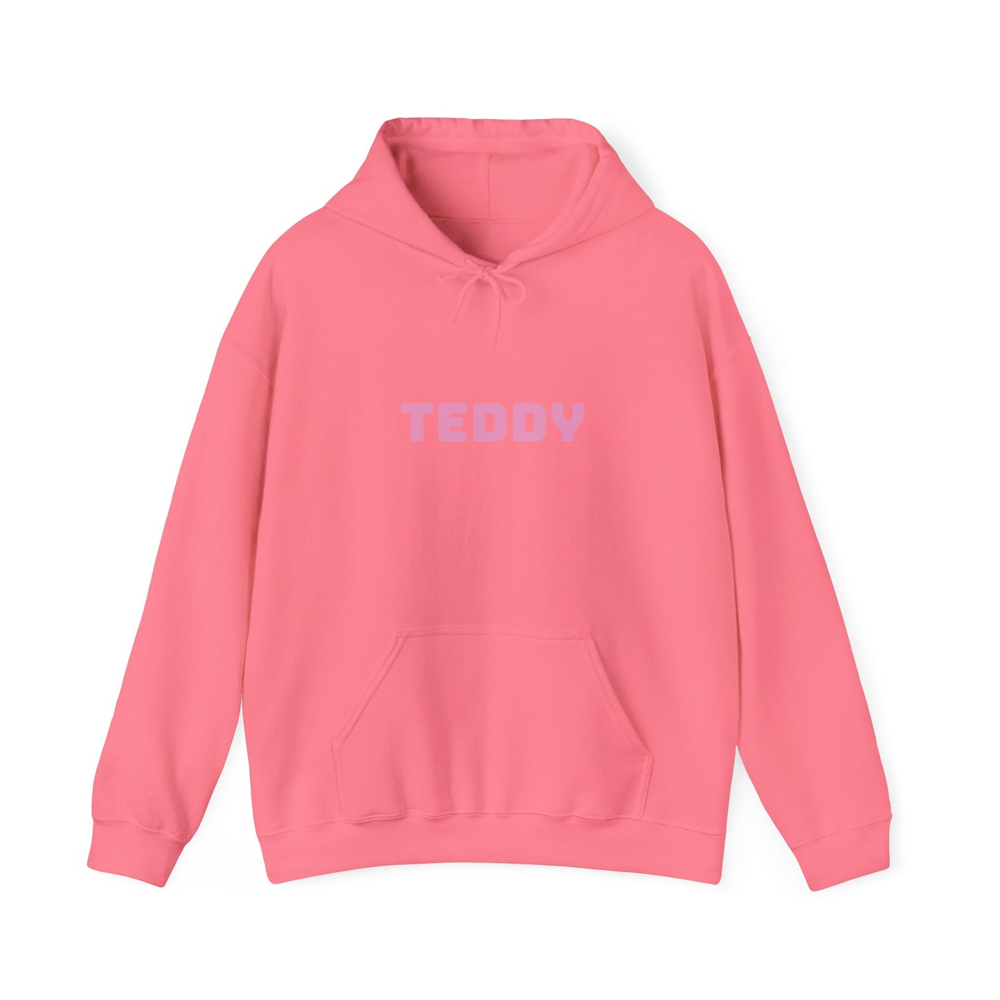 Unisex Heavy Blend™ Hooded Sweatshirt with Pink Logo [TEDDY]