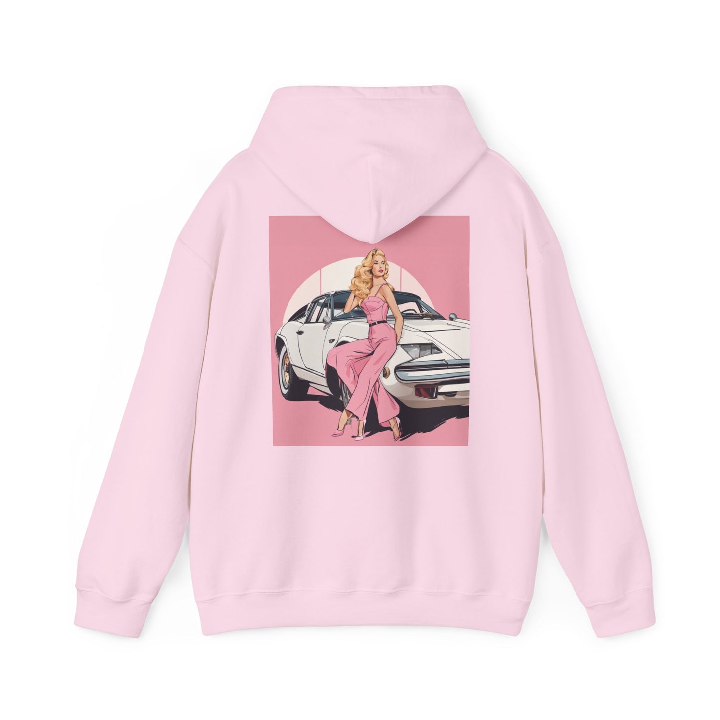 Unisex Heavy Blend™ Hooded Sweatshirt with Pink Logo [TEDDY]