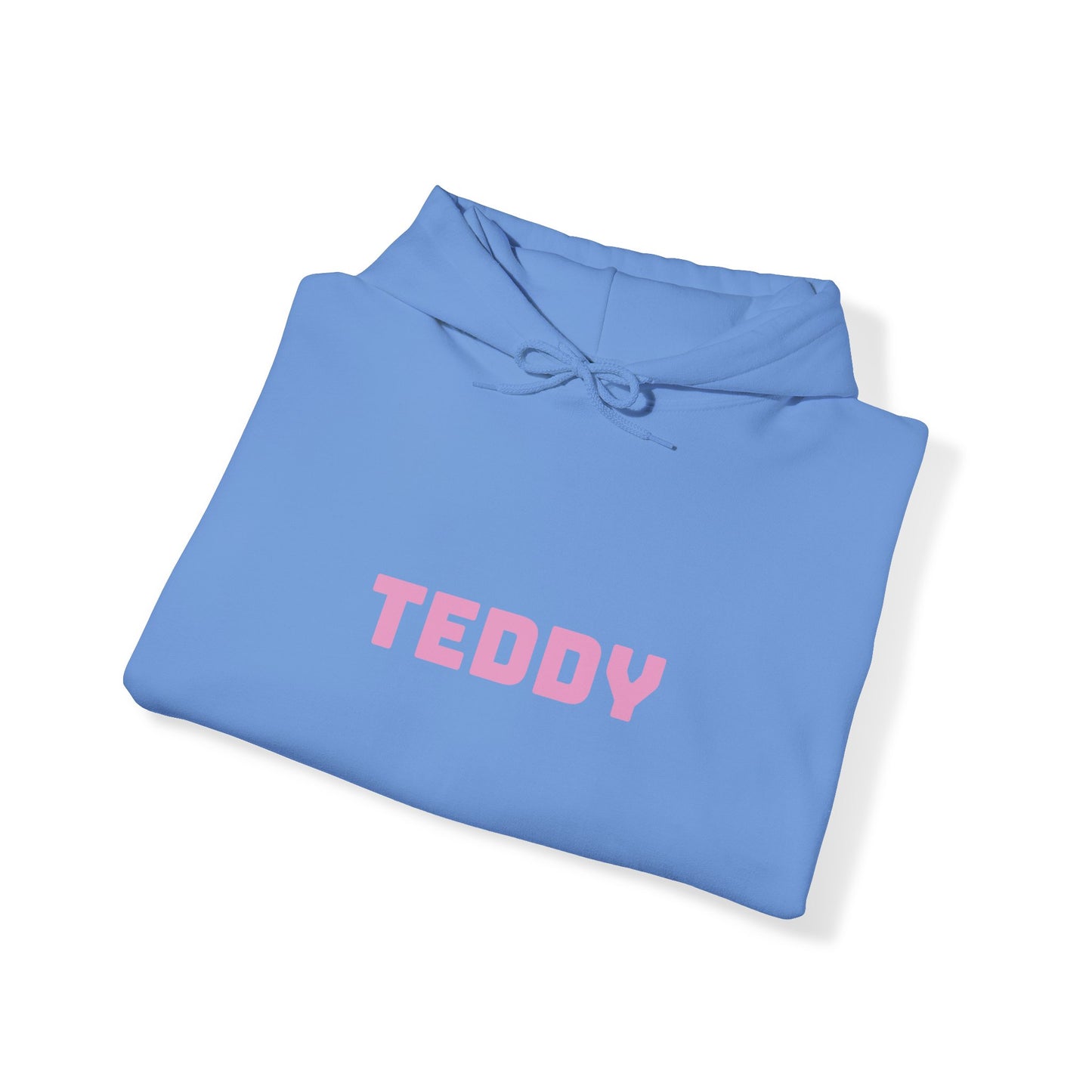 Unisex Heavy Blend™ Hooded Sweatshirt with Pink Logo [TEDDY]