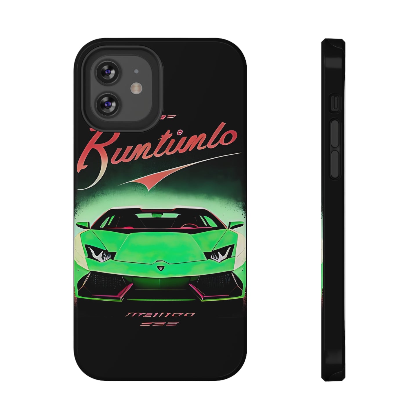 Impact-Resistant Phone Case with Green Lambo [TEDDY]