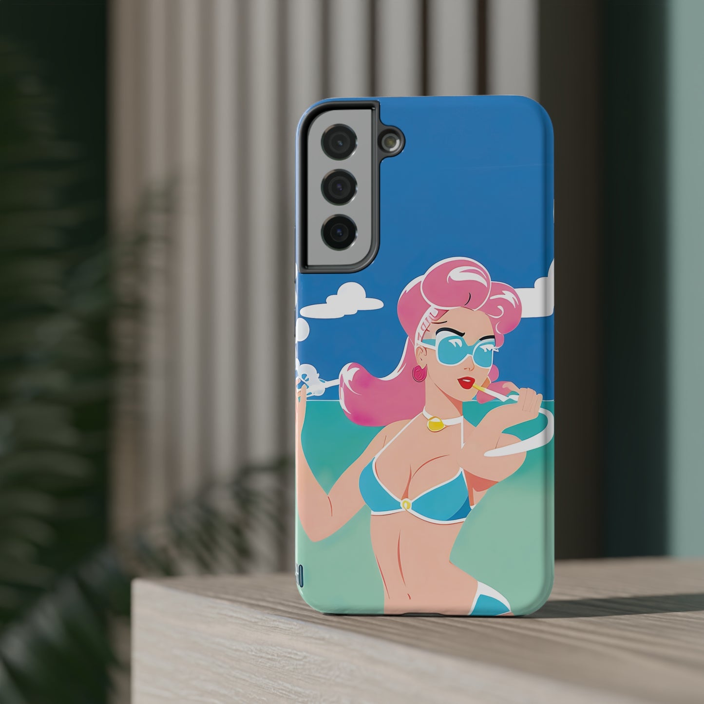 Impact-Resistant Phone Case with Art Deco Pin-Up [TEDDY]