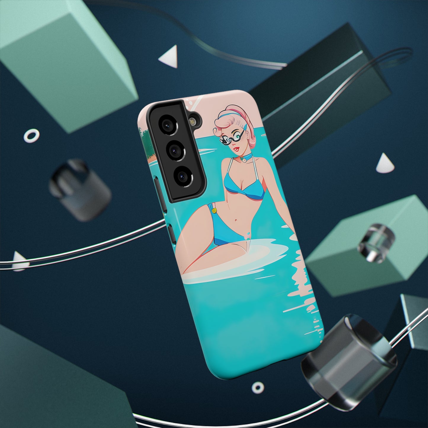 Impact-Resistant Phone Case with Shoreside Pin-Up [TEDDY]