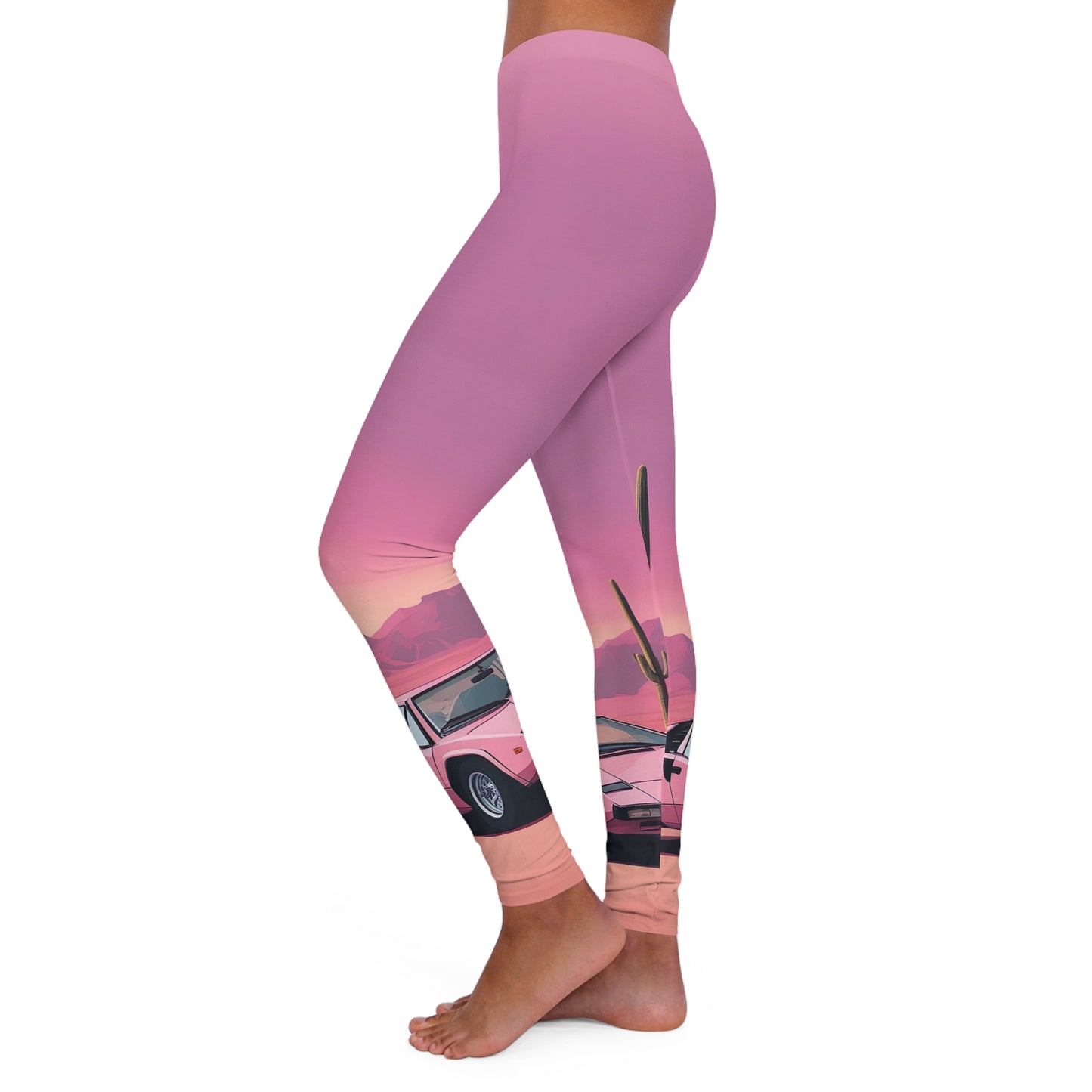 Spandex Leggings with Retro Print: Desert Sunset [TEDDY]