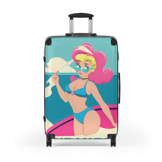 Suitcase with Retro Print: Cartoon Pin-Up [TEDDY]