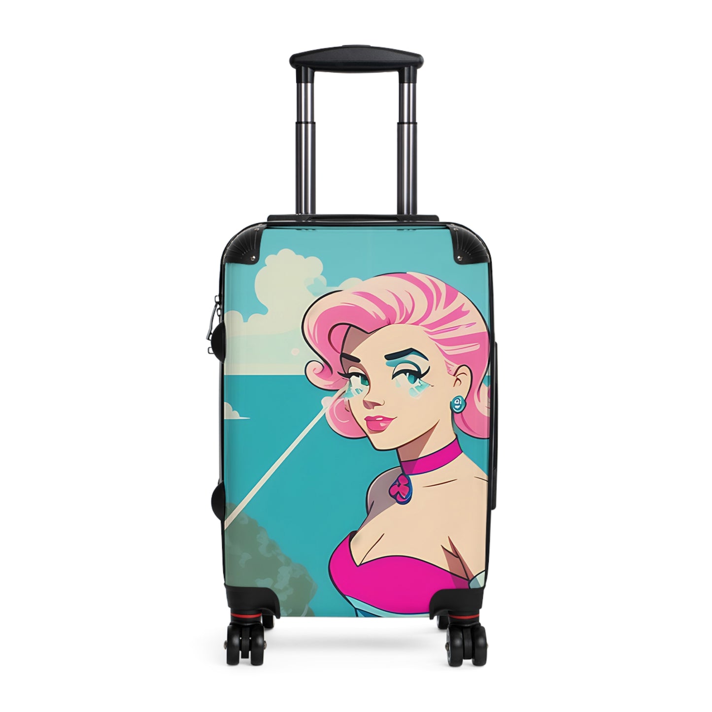 Suitcase with Retro Print: Water Pin-Up [TEDDY]