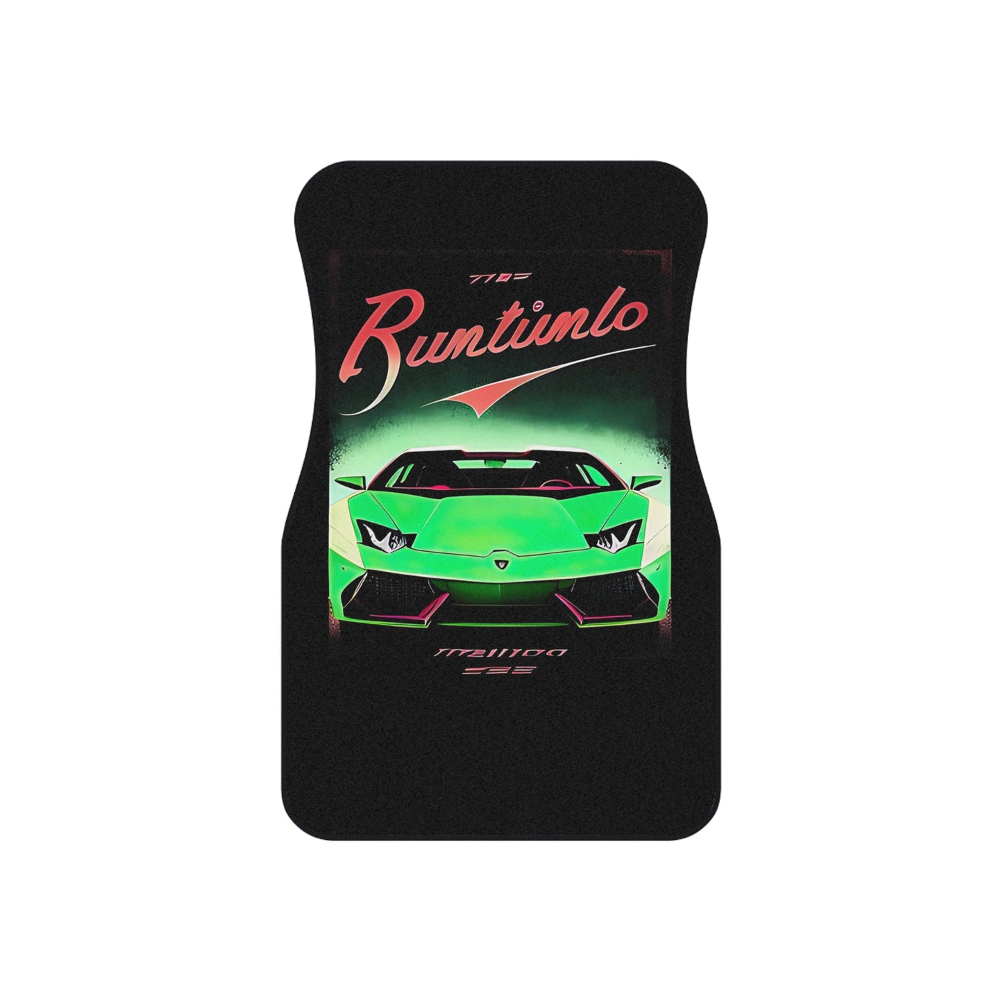 Car Mats with Retro Print (2x Front): Green Lambo [TEDDY]