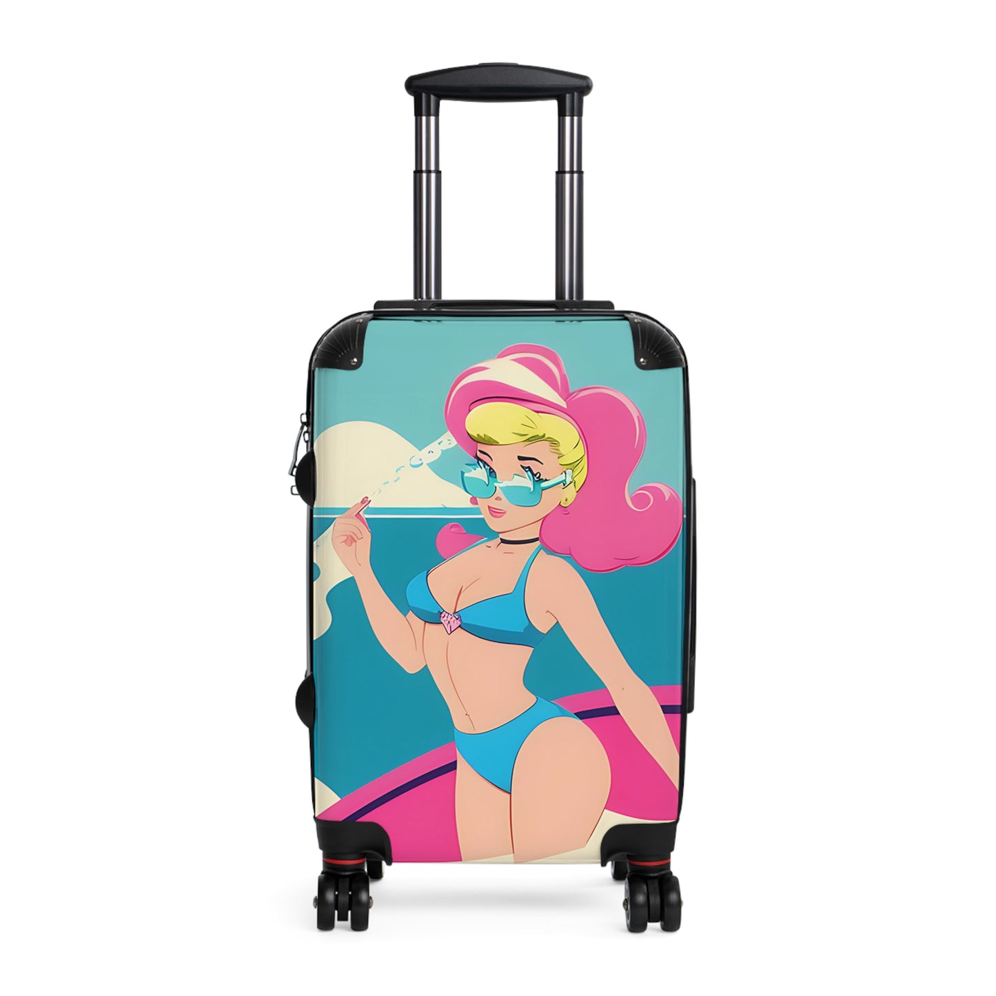 Suitcase with Retro Print: Cartoon Pin-Up [TEDDY]