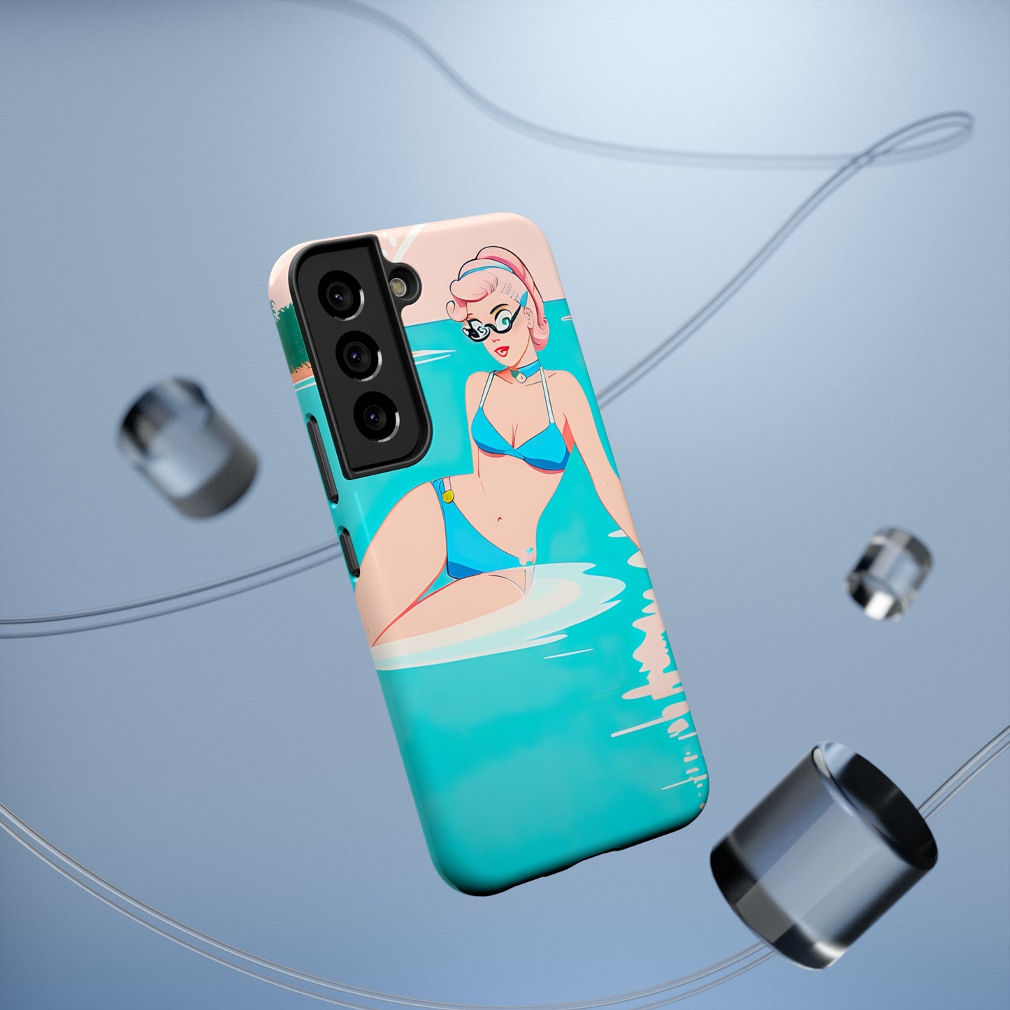 Impact-Resistant Phone Case with Shoreside Pin-Up [TEDDY]