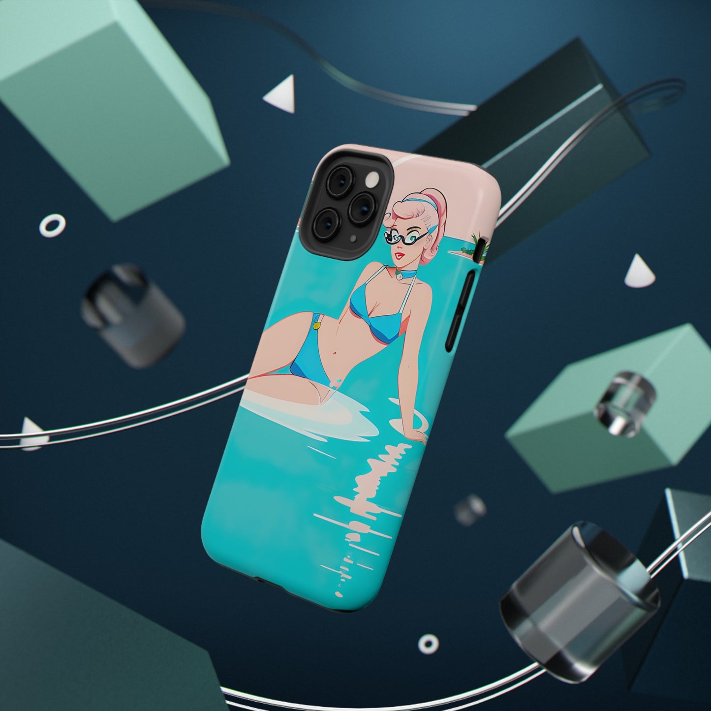 Impact-Resistant Phone Case with Shoreside Pin-Up [TEDDY]