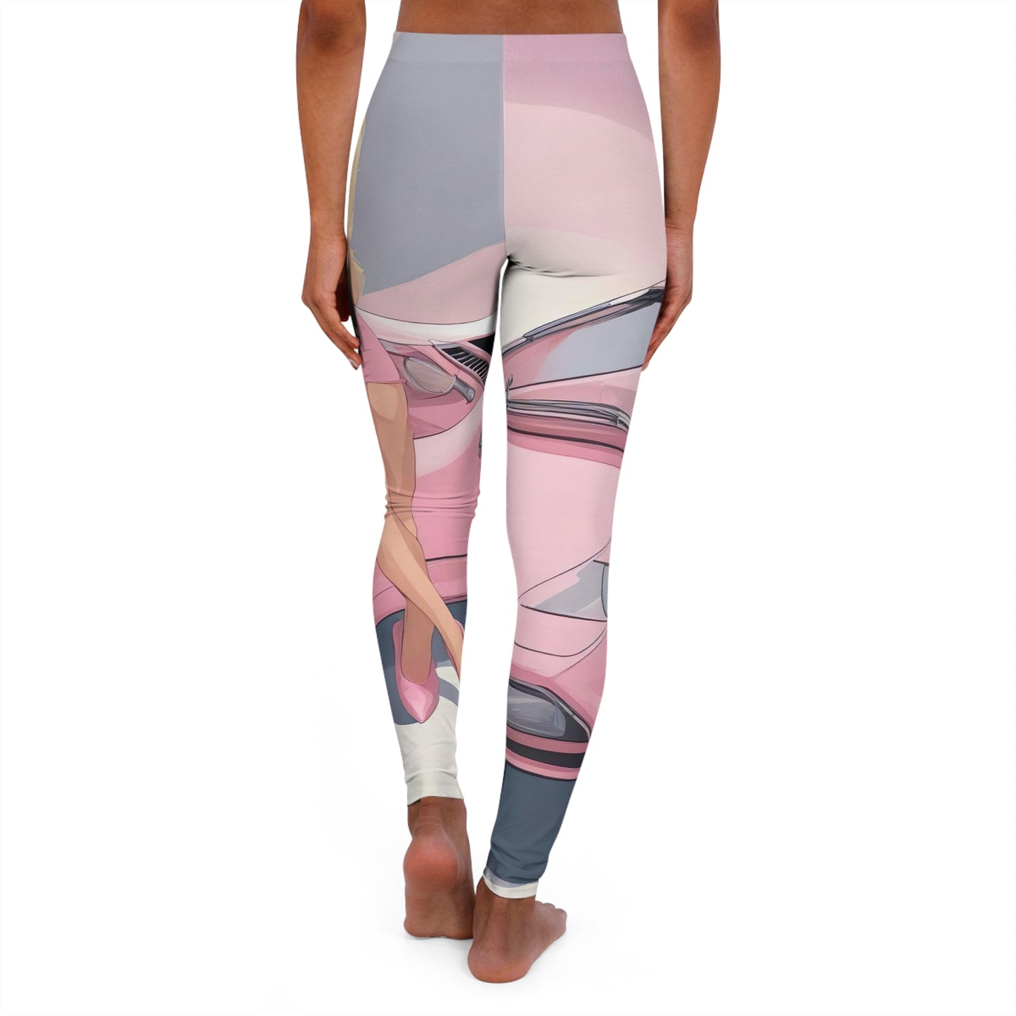 Spandex Leggings with Retro Print: Barbie Illustration [TEDDY]