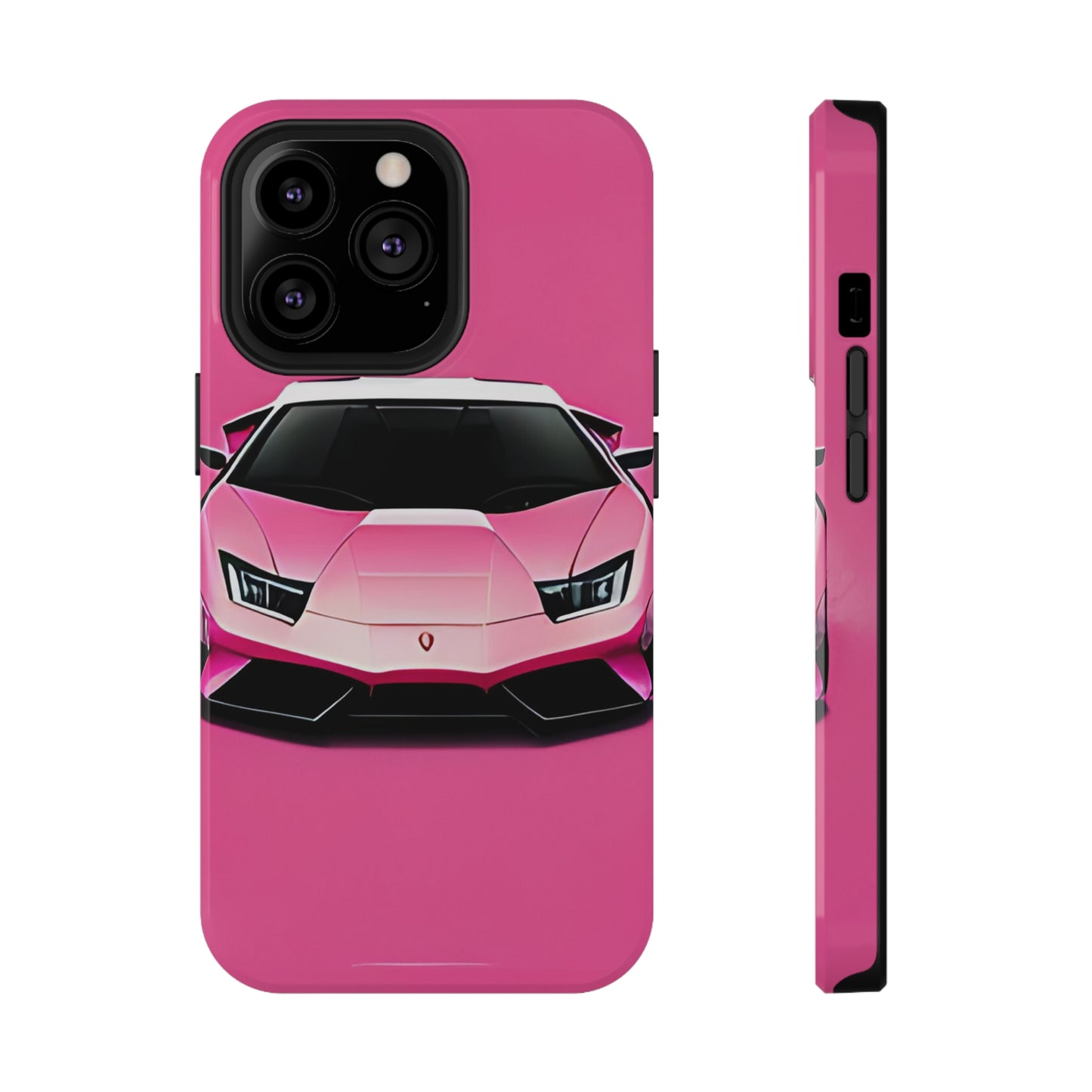 Impact-Resistant Phone Case with Pink Lambo [TEDDY]