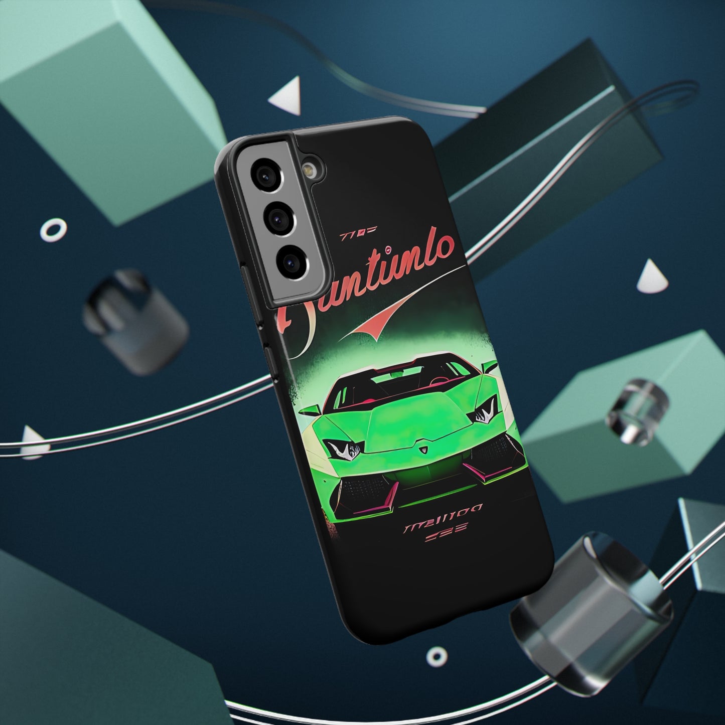 Impact-Resistant Phone Case with Green Lambo [TEDDY]