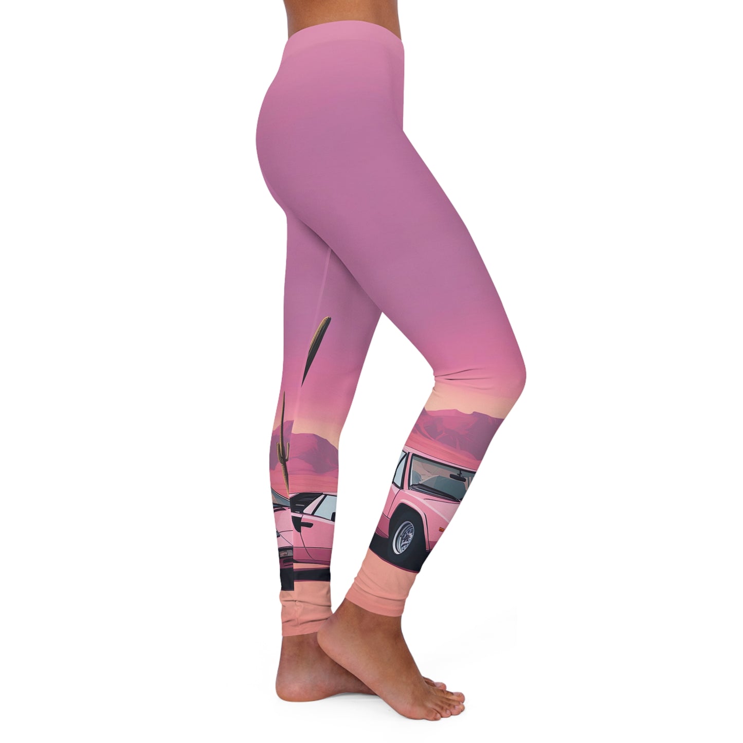 Spandex Leggings with Retro Print: Desert Sunset [TEDDY]