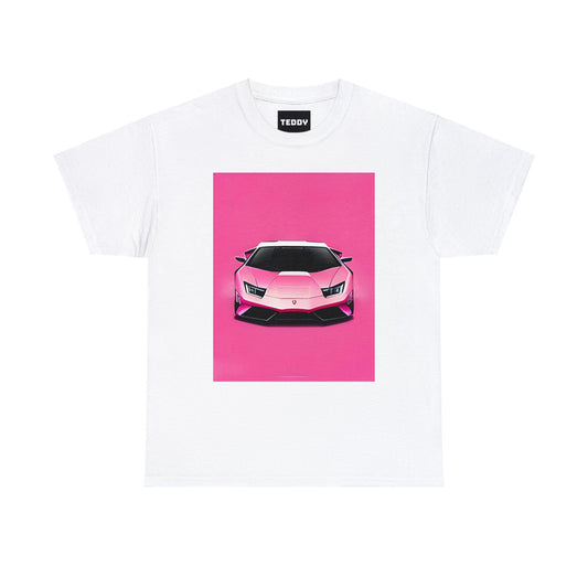 Unisex Heavy Cotton Tee: Pink Lambo [TEDDY]