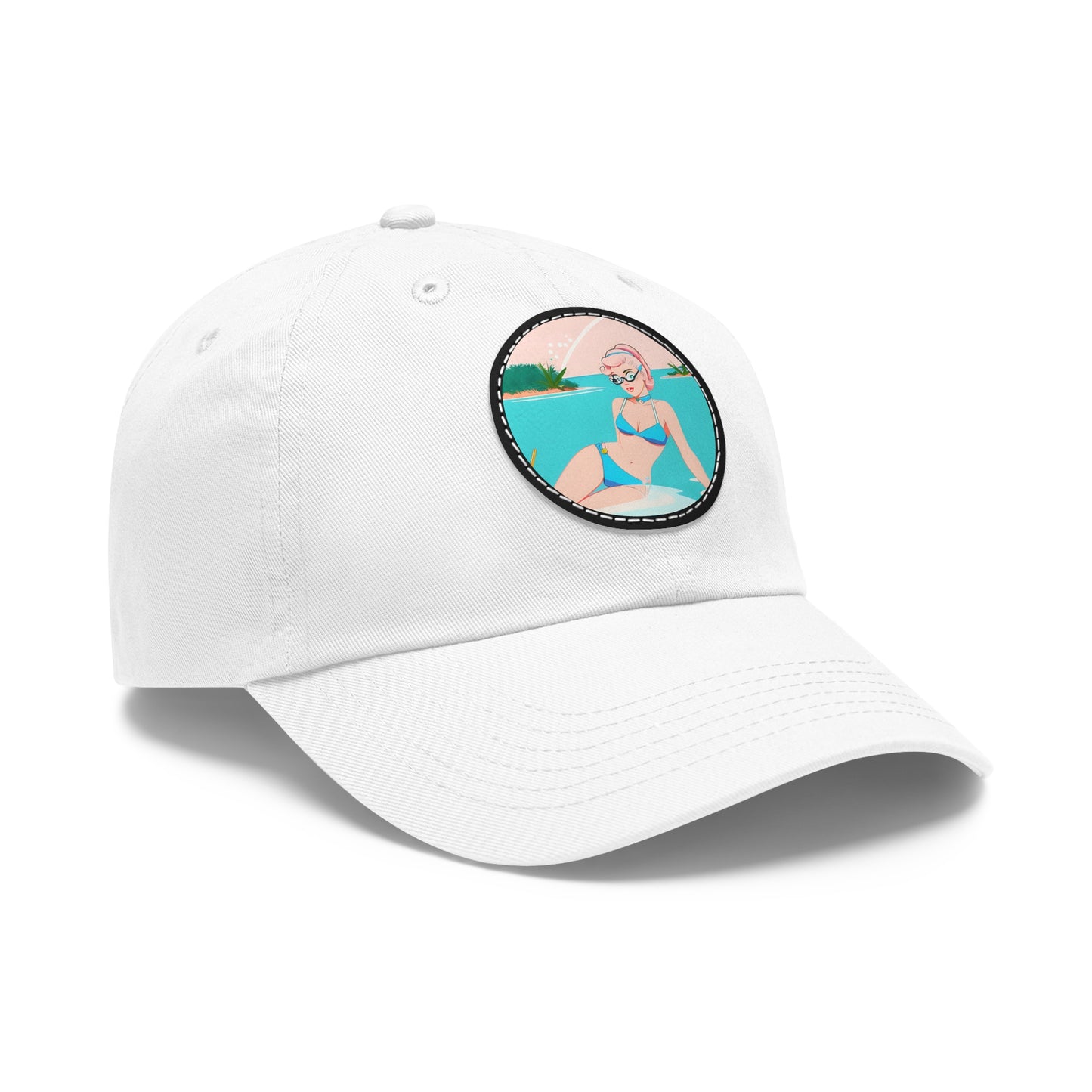 Dad Hat with Leather Patch with Shoreside Pin-Up [TEDDY]