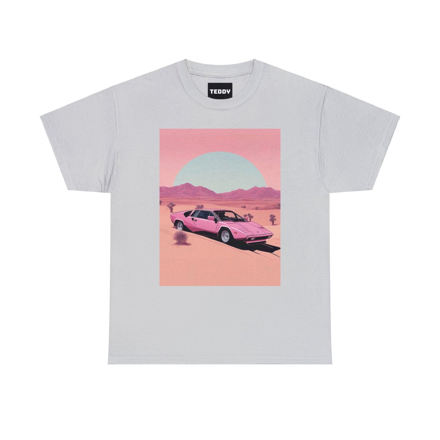 Unisex Heavy Cotton Tee: Arch Lambo Sunset [TEDDY]