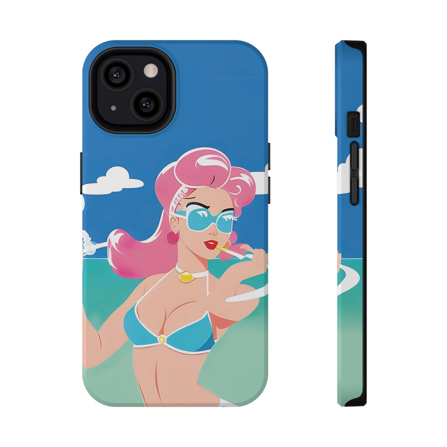 Impact-Resistant Phone Case with Art Deco Pin-Up [TEDDY]