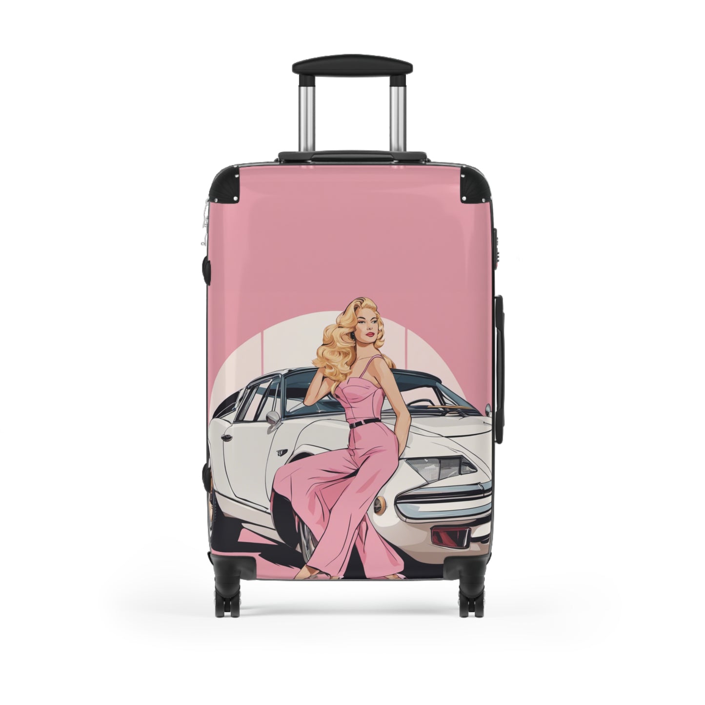 Suitcase with Retro Print: 
Pink Arch Pin-Up [TEDDY]