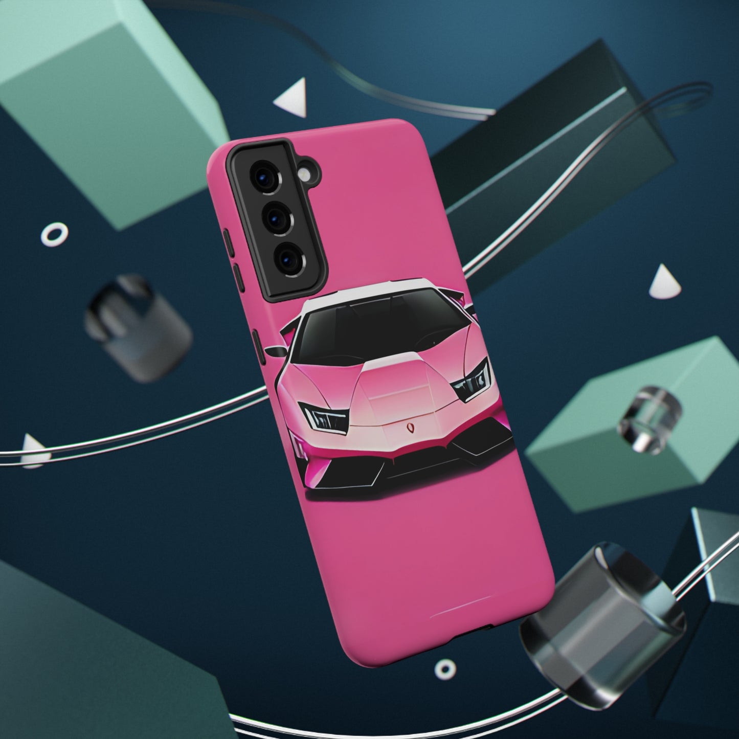 Impact-Resistant Phone Case with Pink Lambo [TEDDY]