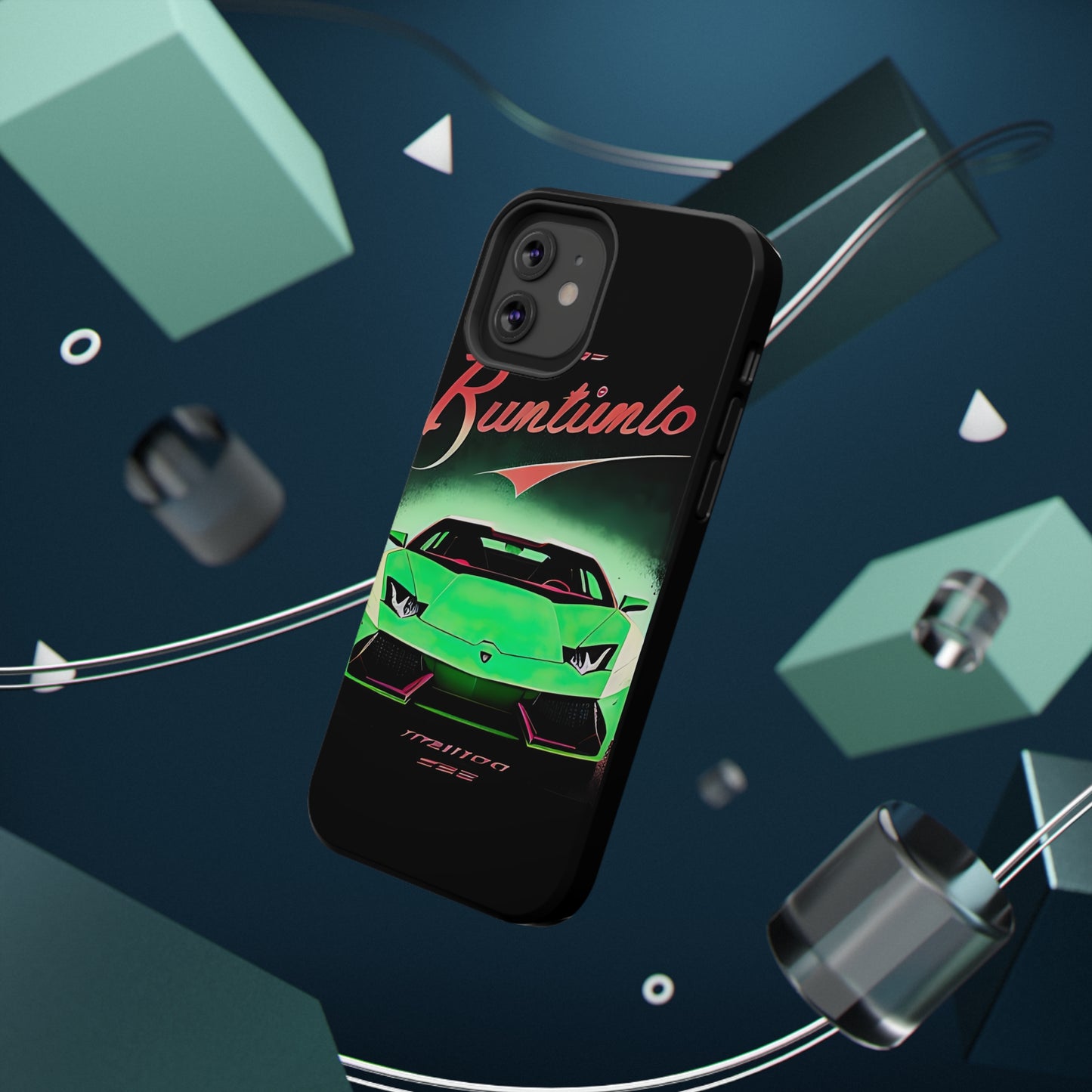 Impact-Resistant Phone Case with Green Lambo [TEDDY]