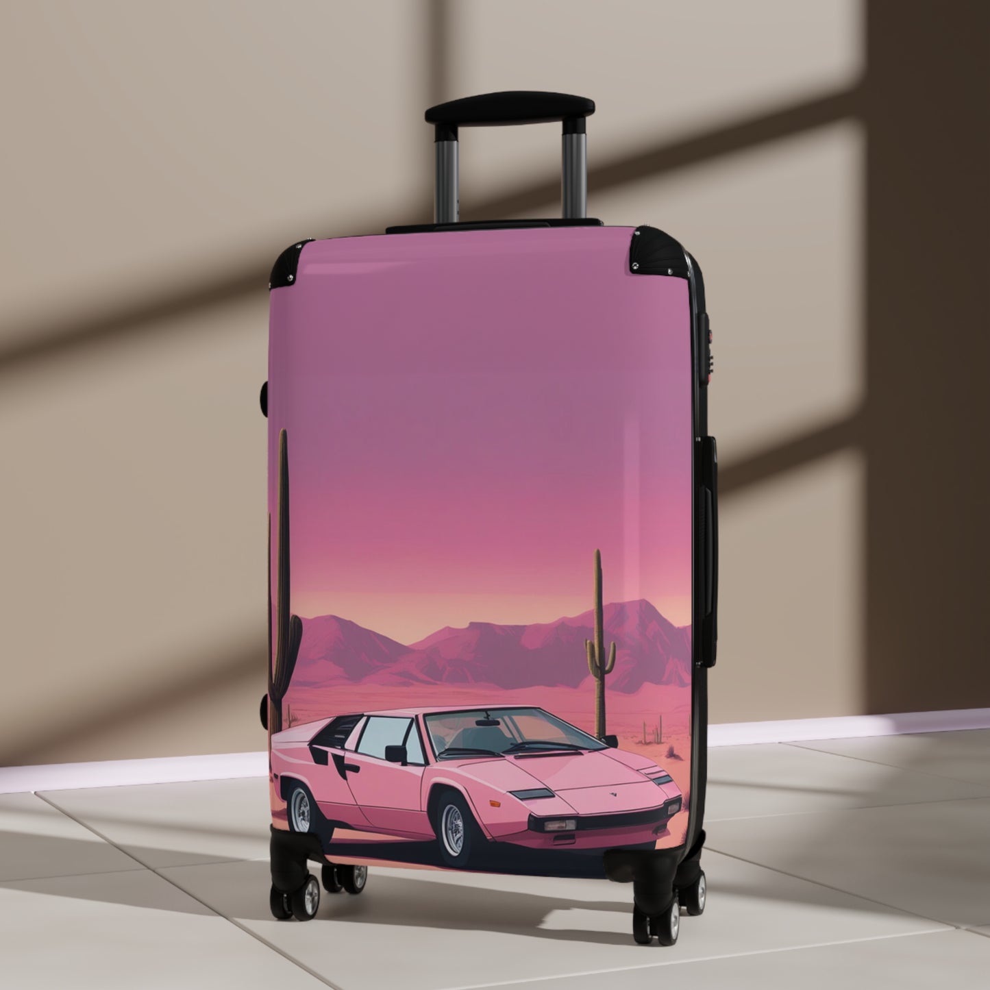 Suitcase with Retro Print: 
Cactus Sunset [TEDDY]