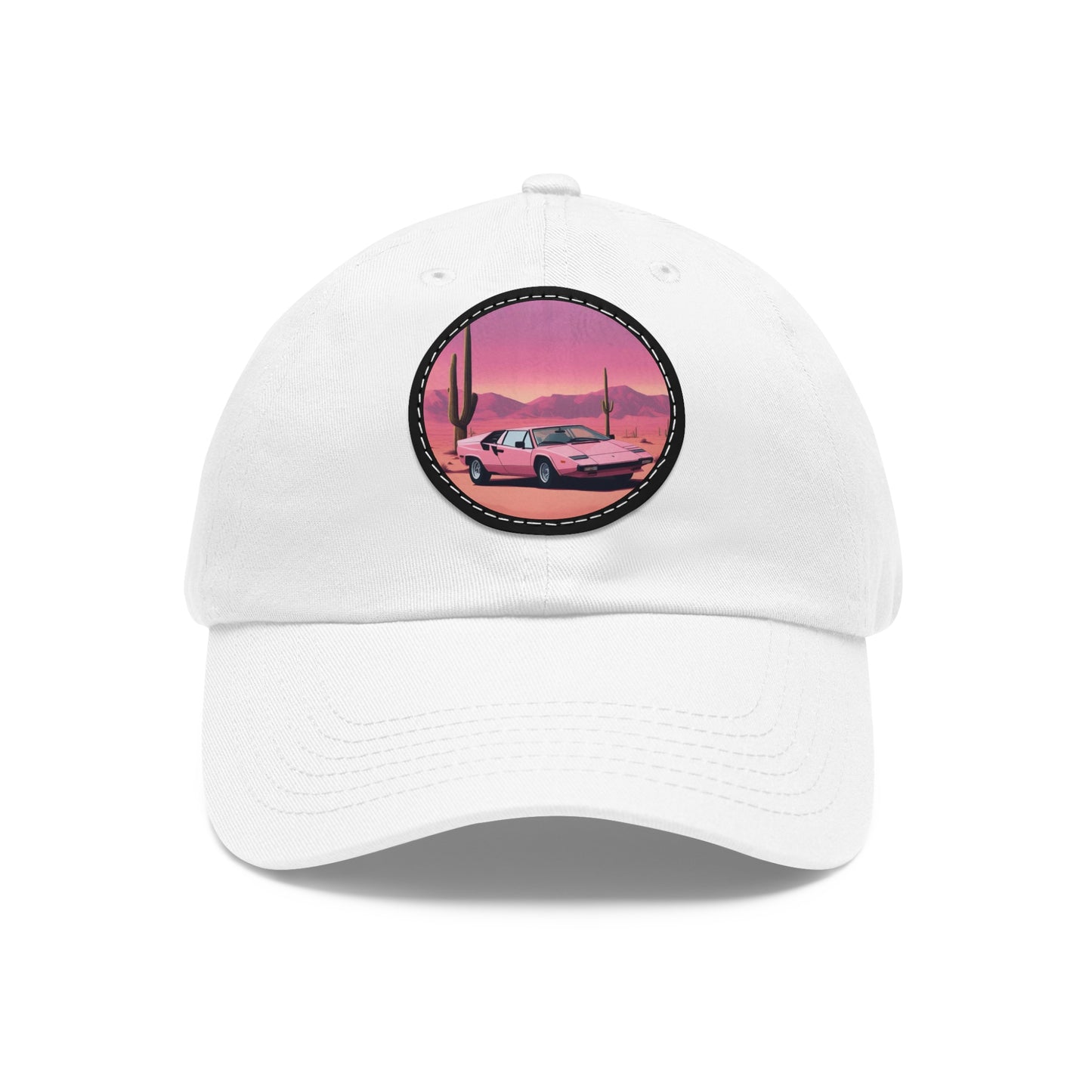 Dad Hat with Leather Patch with 
Cactus Sunset [TEDDY]