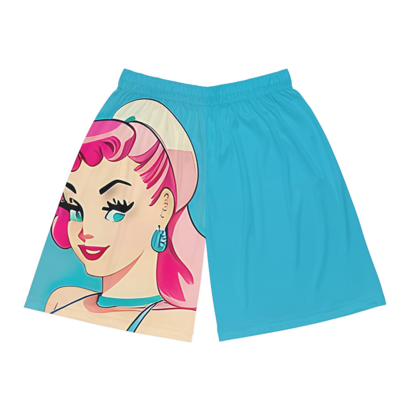 Basketball Shorts with Retro Print: Smoking Pin-Up [TEDDY]