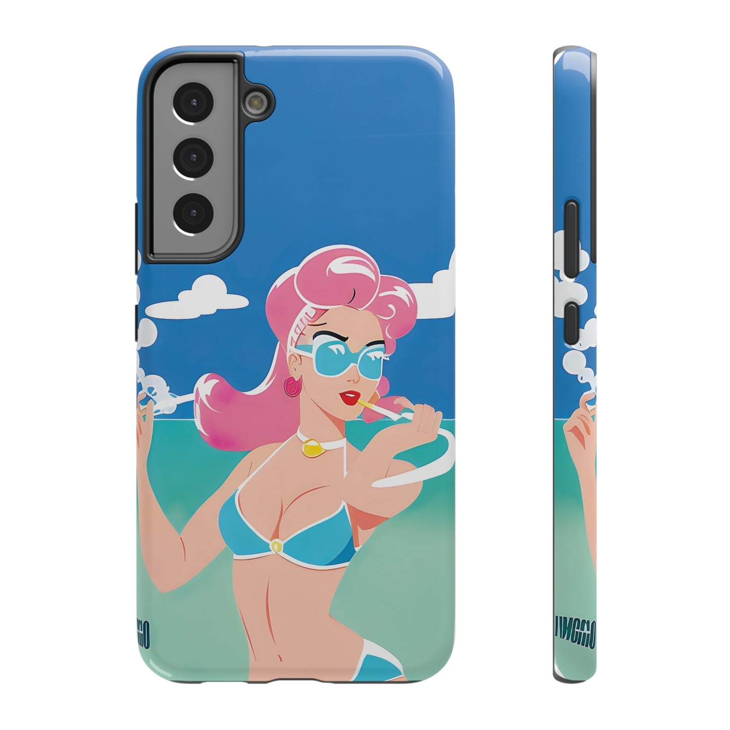 Impact-Resistant Phone Case with Art Deco Pin-Up [TEDDY]