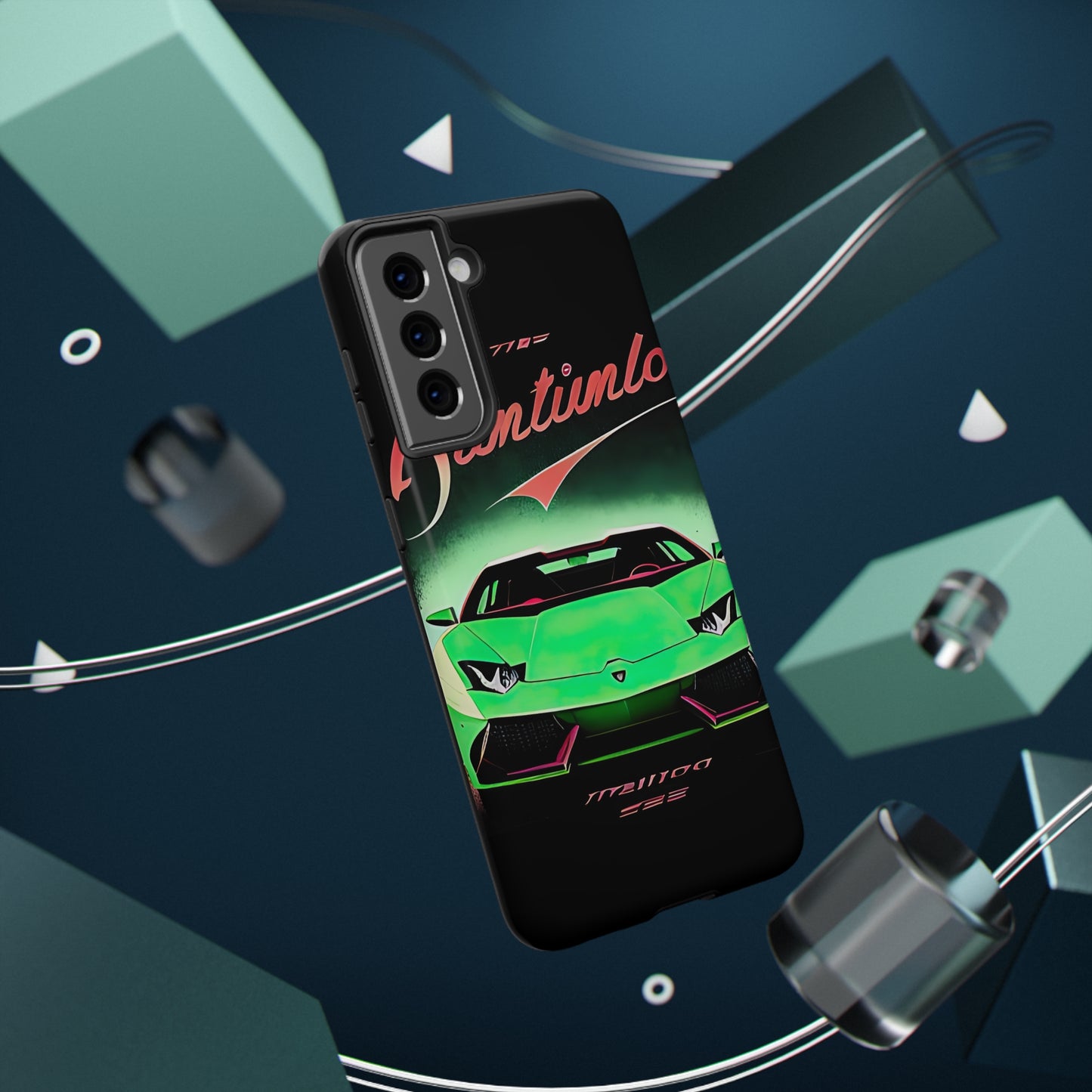 Impact-Resistant Phone Case with Green Lambo [TEDDY]